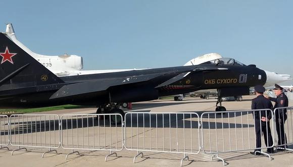 Sukhoi Su-47, en tierra, de donde nunca salió.