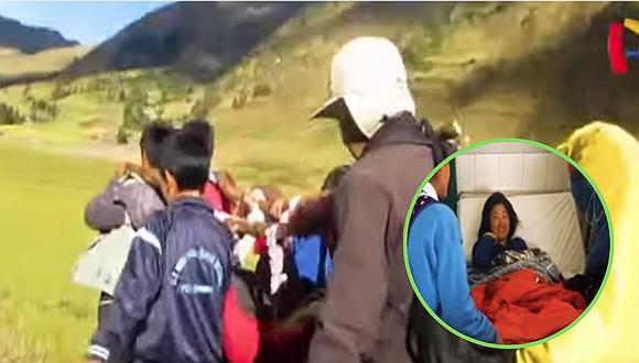 Escolares de Huaraz salvan a turista al armar una camilla con chompas y palos | VIDEO