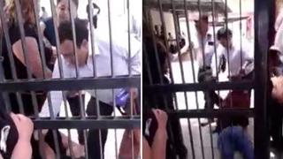 Mujer denunció agresión y su esposo la agarró a golpes en plena sede del Poder Judicial (VIDEO)
