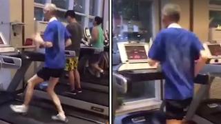 Abuelito causa furor en las redes sociales por su peculiar baile en la máquina de correr (VIDEO)
