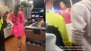 Mujer se hace viral por entrar a cocina de cadena de autoservicio para cocinarse sus hamburguesas