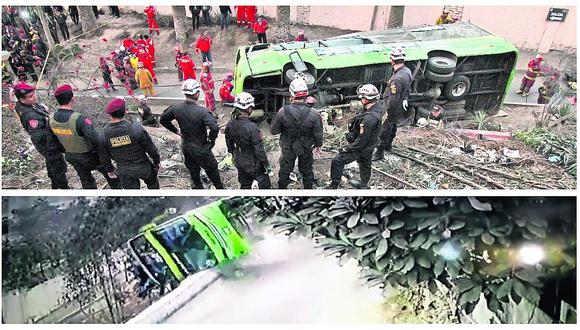 Cerro San Cristóbal: nueve personas mueren al caer bus a un abismo de 30 metros