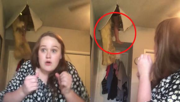 Un video viral muestra cómo una joven grabó el momento en que su mamá atravesó el techo de su casa cuando cantaba. | Crédito: @lizjsm_ / TikTok.