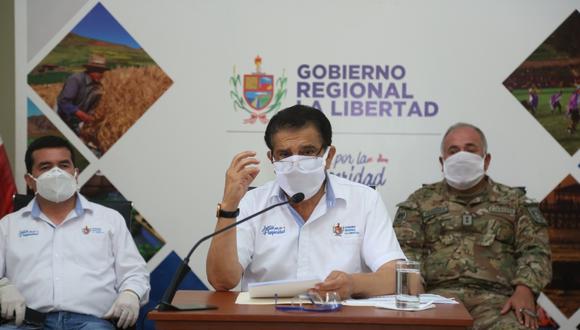 El gobernador de La Libertad, Manuel Llempén, anunció la implementación de un hospital móvil para pacientes con coronavirus en la región. (Foto: Gobierno Regional de La Libertad)