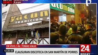 Cierran el local Yacumama de la Av. Tomás Valle por realización de fiestas clandestinas en plena pandemia