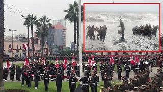 Día de la Bandera: realizan emotivo minuto de silencio por militares muertos en playa (VIDEO)