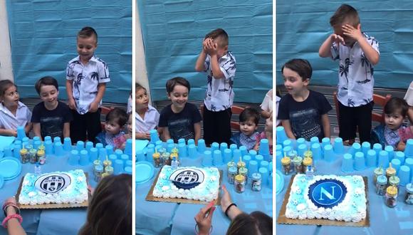 Le juegan broma pero niño termina llorando al ver su torta (VIDEO)