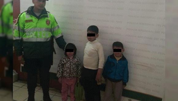 Policías encuentran a 3 hermanitos abandonados en Cusco 