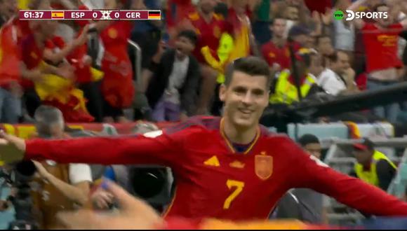 Álvaro Morata anotó la ventaja de España ante Alemania. (Foto: Captura)