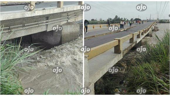 ​Cañete: fuerte caudal hace colapsar transitado puente Clarita