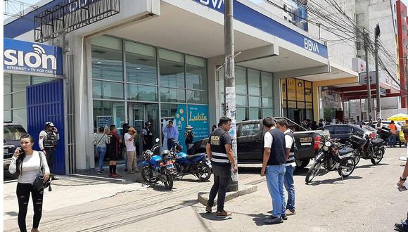 Policías frustraron asalto a banco en el centro de Trujillo. (GEC)