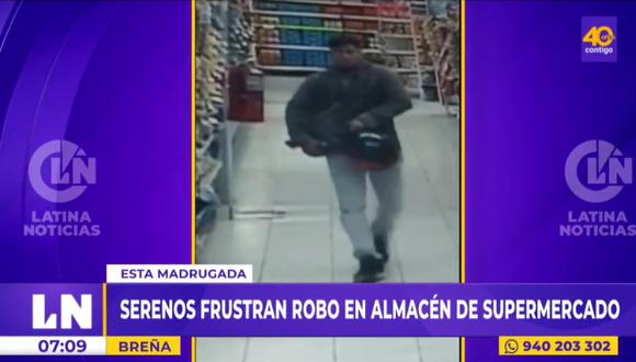 Frustran robo en almacén de supermercado en Breña. Foto: Latina