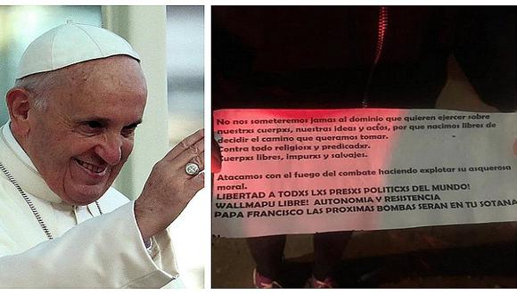 Dejan mensaje amenazador al Papa Francisco en Chile (FOTOS)