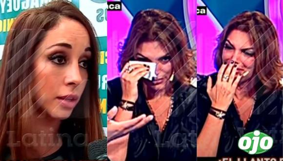Jessica Newton y la vez que lloró EN VIVO | FOTO: Composición OJO - Captura Latina TV