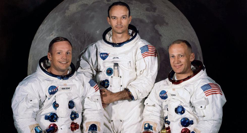 En esta foto de archivo obtenida de la NASA, se muestra el retrato oficial de la tripulación de los astronautas del Apolo 11 tomado en el Centro Espacial Kennedy el 30 de marzo de 1969, (izquierda a derecha) Neil A. Armstrong, Comandante; Michael Collins, piloto de módulo; Edwin E. "Buzz" Aldrin, piloto del módulo lunar. (HO / NASA / AFP).