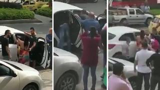 Mujer embarazada es empujada por hombre que quería escapar con su amante (VIDEO)