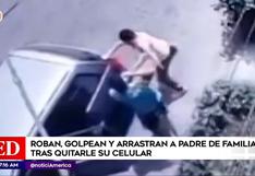 Hombre sufre el robo de su celular y se cuelga del vehículo donde iban los ladrones, en Santa Anita (VIDEO)