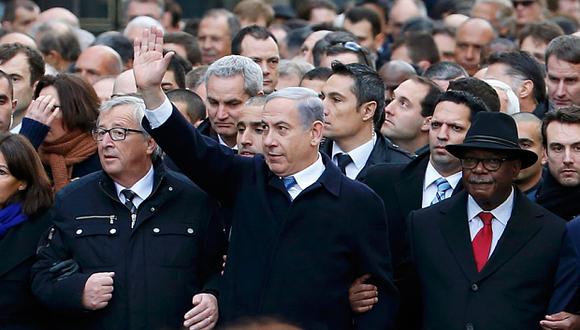   Primer ministro de Israel, Benjamin Netanyahu, se autoinvitó a marcha por la paz