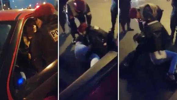 Policía reduce a mujer que le lanzó un manotazo: "a mí no me vas a golpear" (VIDEO)