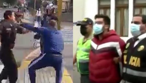 Poder Judicial ordenó 5 meses de prisión preventiva para extranjero que golpeó a policía en los exteriores de embajada de Venezuela. (Foto: Video y captura América Noticias)