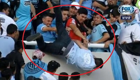 Argentina: este es el video de cómo hincha de Belgrano fue lanzado desde tribuna