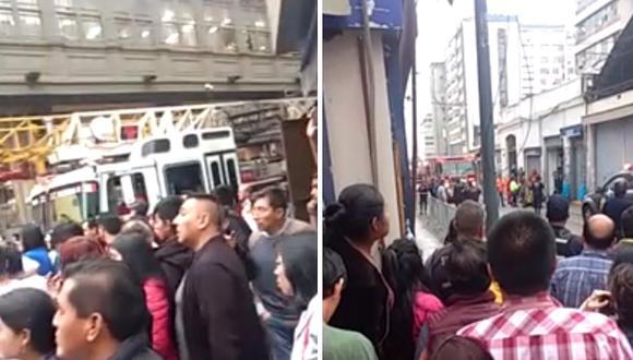 Reportan una posible fuga de gas en galería del Cercado de Lima (VIDEO)