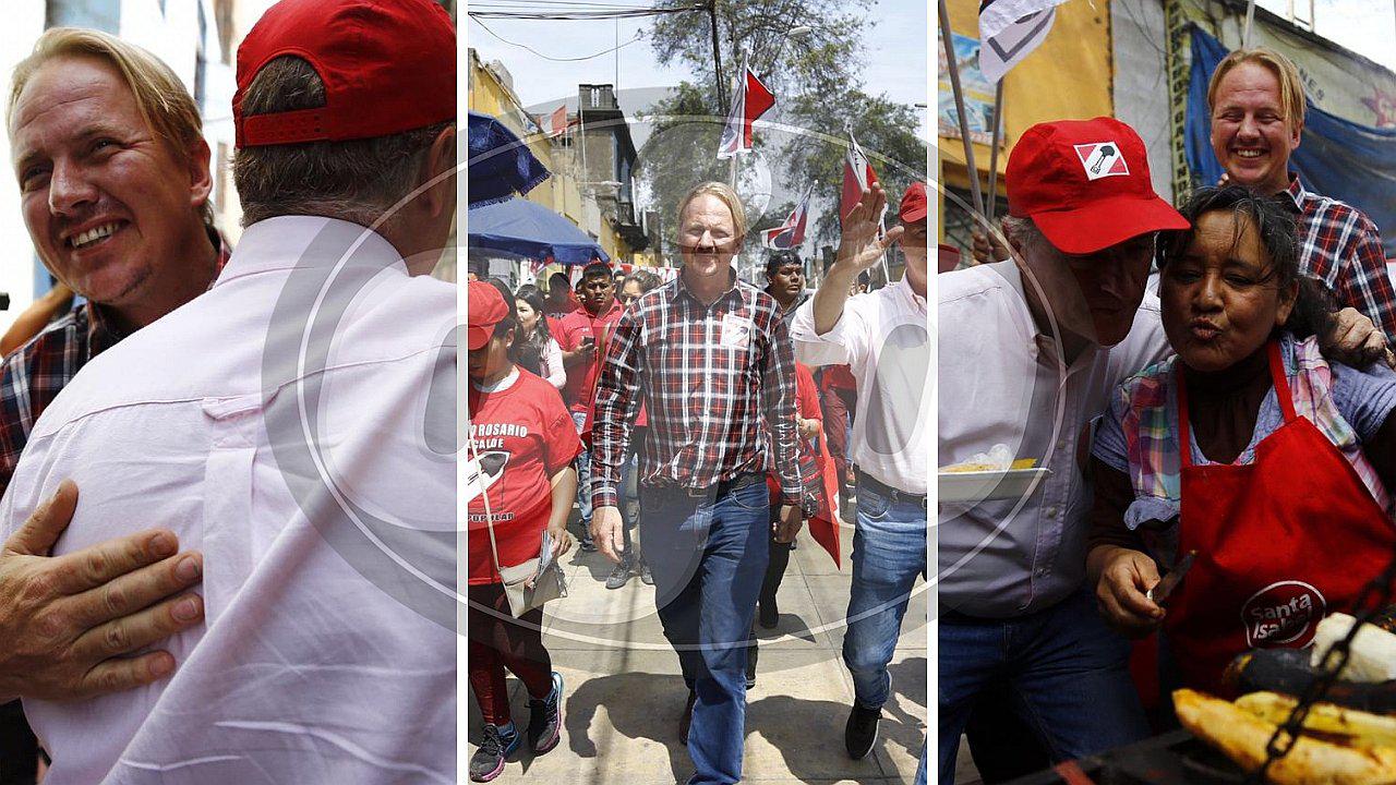 Jorge Muñoz visita quintas del Rímac junto al 'gringo' Carl (FOTOS)