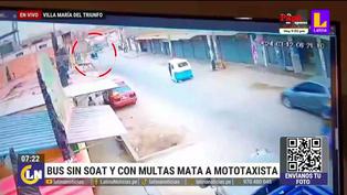 Mototaxista fallece tras ser embestido por un bus sin SOAT en Villa María del Triunfo (VIDEO)