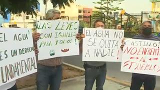 Sindicato de trabajadores de la mina Cuajone protestan en exteriores del Minem por falta de agua desde casi un mes