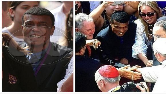Teófilo 'El Nene' Cubillas logró apretón de manos con el papa Francisco (FOTOS)