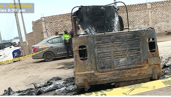 Extorsionadores incendian mototaxi tras no recibir pago de S/1.500. Foto: Latina