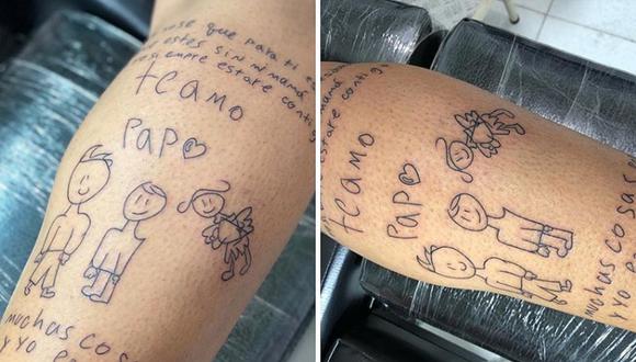 Futbolista se tatúa carta de su hijo luego que su esposa muriera por cáncer (FOTOS)