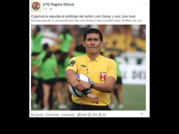 UTC denuncia que árbitro ayudó a la "U" para ganarle 2-1 en el Monumental