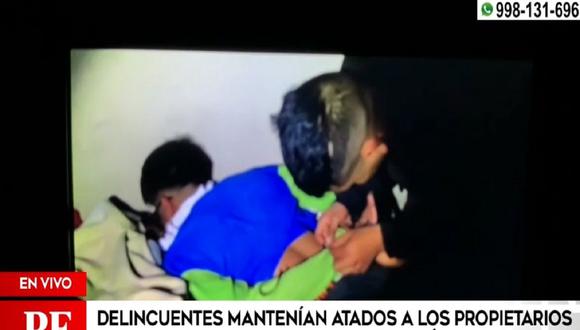 Los ladrones mantuvieron maniatados a los propietarios y trabajadores del local ubicado en Carabayllo. (Captura: América Noticias)
