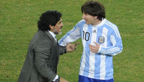 Lionel Messi fue dirigido por Diego Maradona en la selección en el Mundial del 2010. (Foto: AFP)