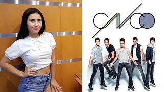 Thamara Gómez junto a integrante de CNCO