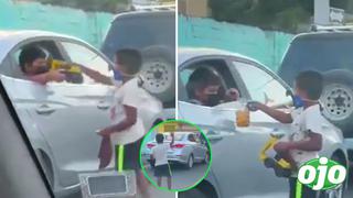 Niño le regala su juguete a otro que limpiaba carros y su gesto de agradecimiento se vuelve viral