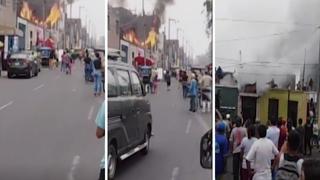 Se desata fuerte incendio en casona de Barrios Altos | VIDEO 