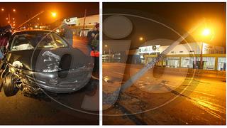Cercado de Lima: un herido deja choque de vehículo contra poste de alumbrado (VIDEO)