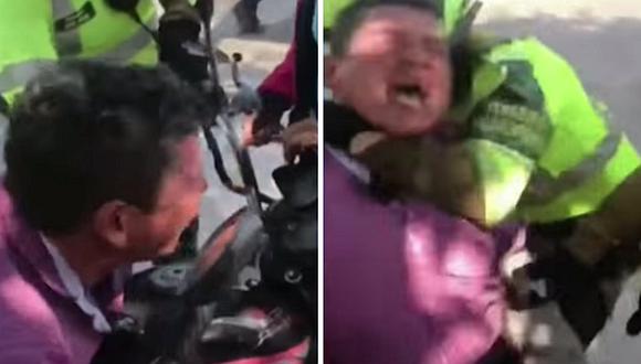Hombre rompe en llanto para que policía no le decomise su moto (VIDEO)