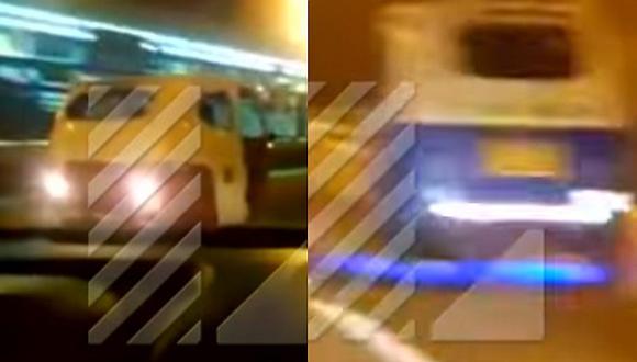 ¡El colmo! Mototaxis hacen "piques" ilegales en plena Vía Expresa (VIDEO)