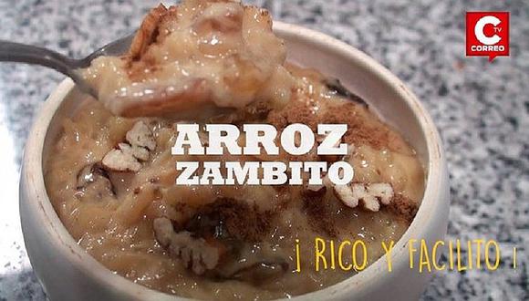 La receta peruana del Arroz zambito 