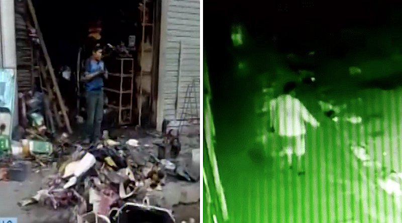 Cámara registra momento en que hombre incendia una ferretería en Trujillo | VIDEO