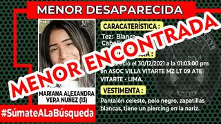 Menor de 13 años desaparecida en Ate, en el 2021, fue encontrada en Chile
