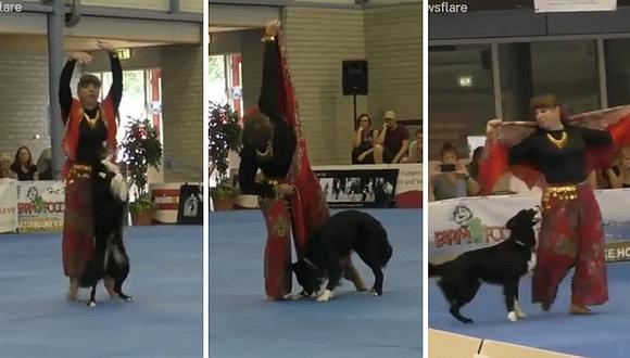 Perro causa furor en redes por su talento al bailar con su instructora (VIDEO)