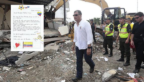Terremoto en Ecuador: Niña envía conmovedora carta a Rafael Correa    