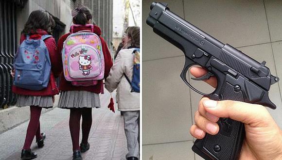 Niña va a su colegio con un arma cargada dentro de su mochila
