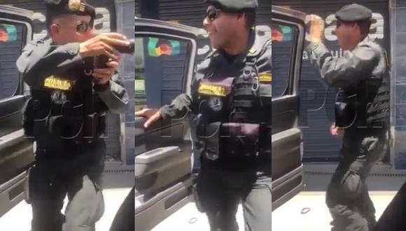 ​Policía causa polémica al bailar guaracha con uniforme y arma de la institución (VIDEO)