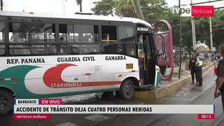 Barranco: dos accidentes de tránsito en la Av. Pedro de Osma dejan cuatro heridos | VIDEO 