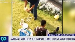 ​Joven ambulante cayó de un puente en San Borja tras evitar que le quiten su mercadería (VÍDEO)